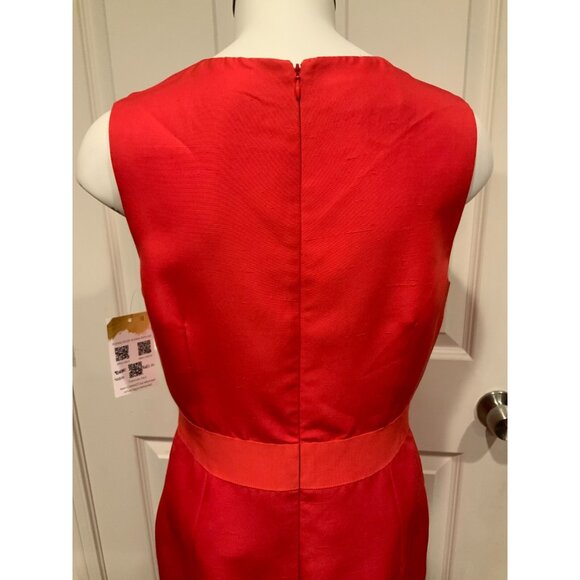 Giambattista Valli Red 100% Silk Sleeveless Sheath Dress, Size 8 (US) 44 (IT) - Picture 6 of 10